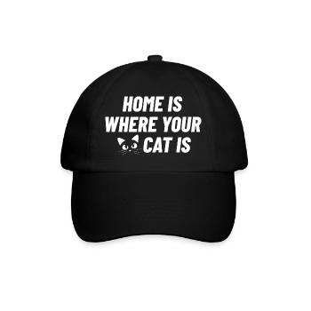 La maison est l’endroit où se trouve votre chat - Casquette classique - noir/noir - Devant