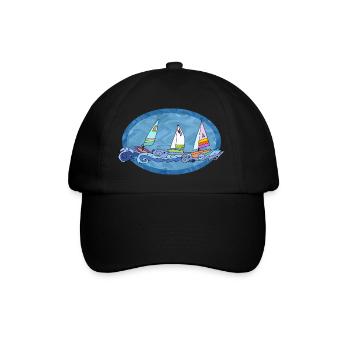 Segelboote - Baseballkappe - Schwarz/Schwarz - Vorne
