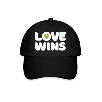 Mois de la fierté LGBTQ - L’amour gagne - Casquette classique - noir/noir - Devant
