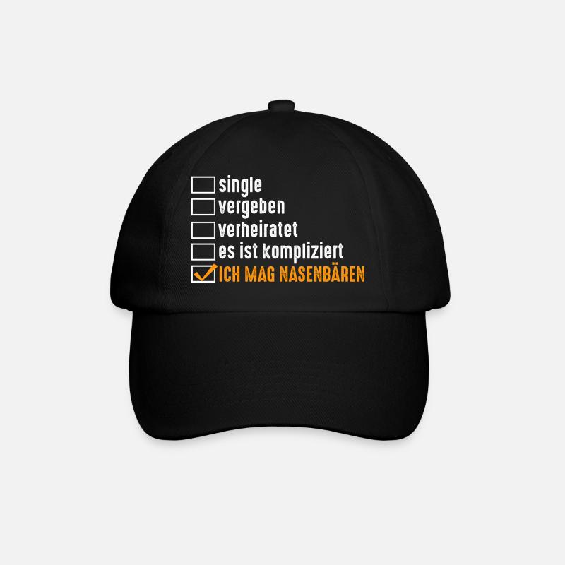 Nasenbär - Baseballkappe - Schwarz/Schwarz
