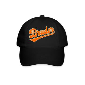 Schriftzug Bruder Familie - Baseballkappe - Schwarz/Schwarz - Vorne