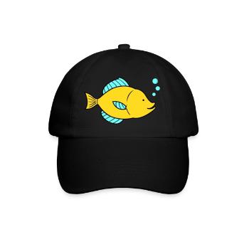 fisch comic - Baseballkappe - Schwarz/Schwarz - Vorne