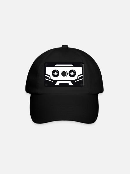 Retro Resonance: Vintage Cassette Tape Art - Baseball Cap - black/black