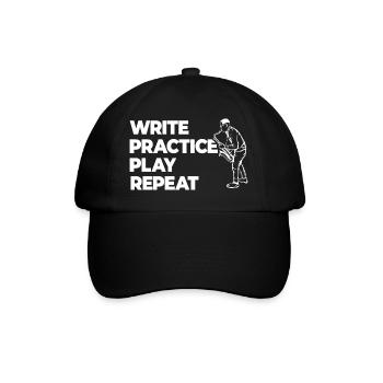 Écrire, s’entraîner, jouer, répéter - Casquette classique - noir/noir - Devant