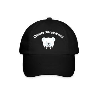 Melting Polar Bear Portrait - Baseball Cap - black/black - Front