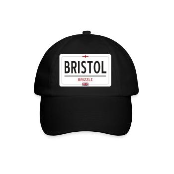Ortsschild von Bristol - Baseballkappe - Schwarz/Schwarz - Vorne