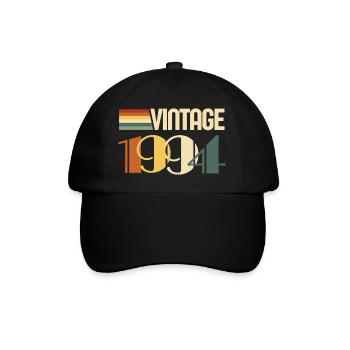 Jahrgang 1994 - 1994 Jubiläumsgeschenk - Baseballkappe - Schwarz/Schwarz - Vorne