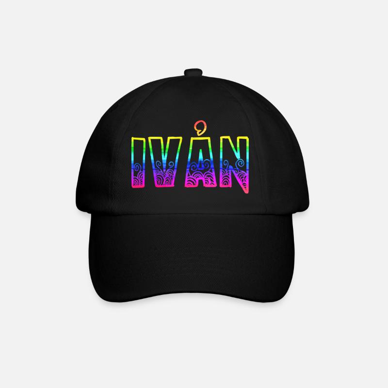 ivån rs regenbogen - Baseballkappe - Schwarz/Schwarz