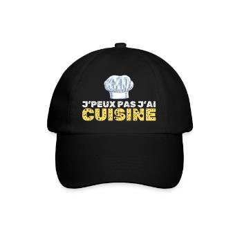 je peux pas j ai cuisine humour chef cuisinier - Casquette classique - noir/noir - Devant