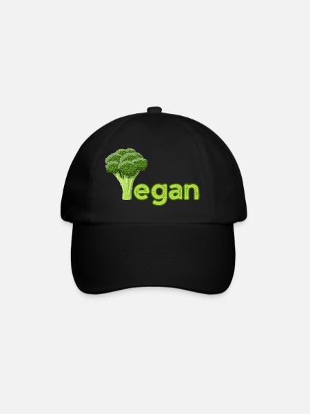 Vibrant Vegan Broccoli Logo - Baseball Cap - black/black