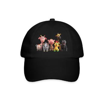 Lustige Tiergruppe - Baseballkappe - Schwarz/Schwarz - Vorne