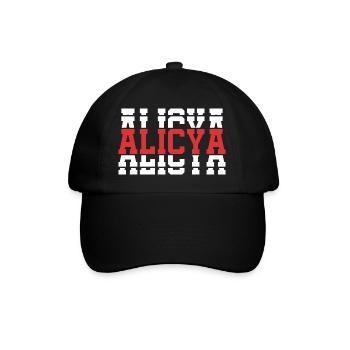 t-shirt Alicya t-shirt gift idea stacked text - Baseball Cap - black/black - Front