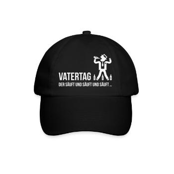 Vatertag – Der Säuft Und Säuft Und Säuft … Bier W - Baseballkappe - Schwarz/Schwarz - Vorne