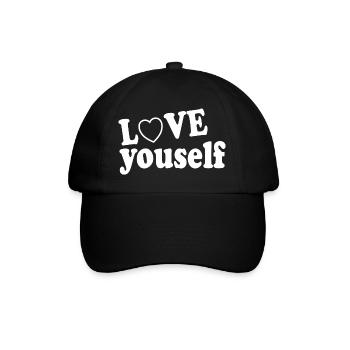 Liebe dich selbst - Baseballkappe - Schwarz/Schwarz - Vorne