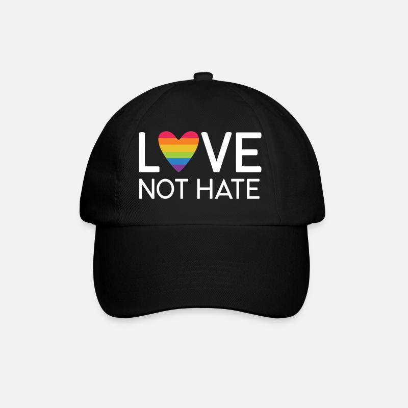 LGBT Pride Month - Liebe keinen Hass - Baseballkappe - Schwarz/Schwarz