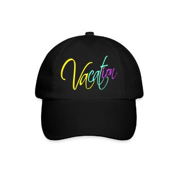Vacation Saying Text Island Beach Lettering Logo - Baseball Cap - black/black - Front