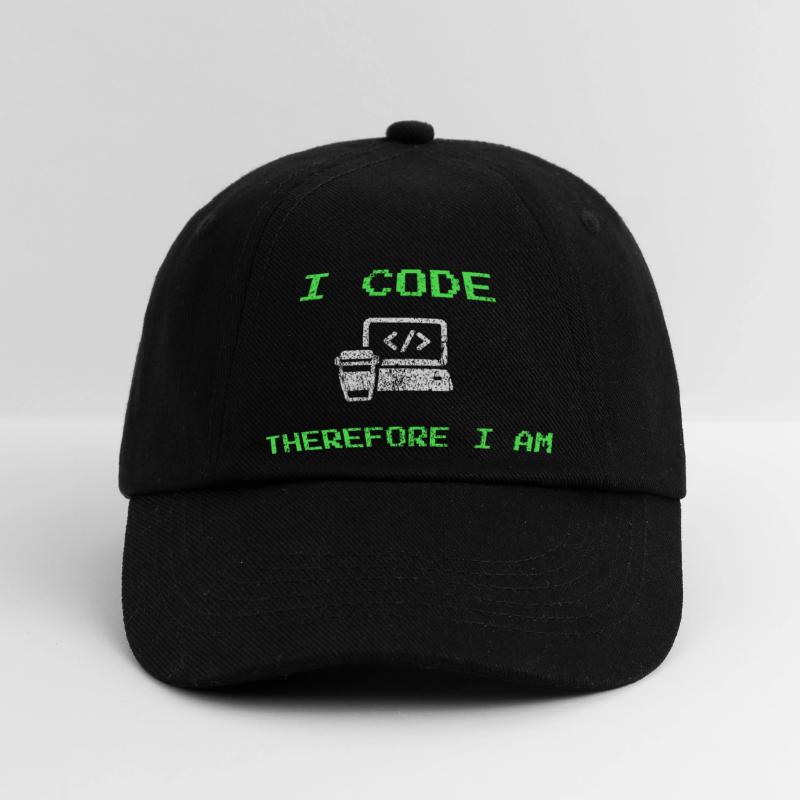 I Code Therefore I Am – Funny Developer Tee Baseball Cap