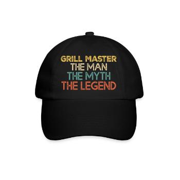Grill Master Legend Quote - Baseball Cap - black/black - Front