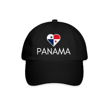 Cœur avec le drapeau du Panama, j’aime le Panama - Casquette classique - noir/noir - Devant