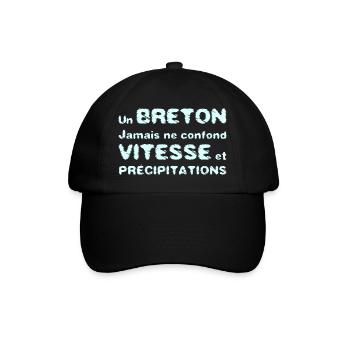 A BRETON DOES NOT CONFUSE SPEED WITH PRECIPITATION - Baseball Cap - black/black - Front