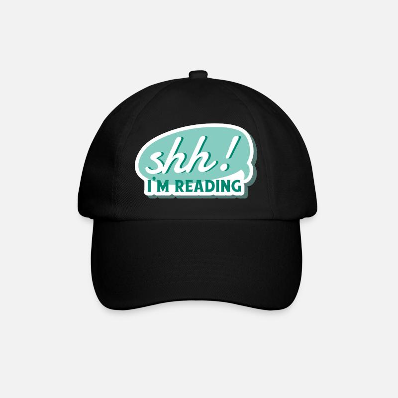 Shh! I'm Reading - Ruhe, ich lese - Buch, Bücher - Baseballkappe - Schwarz/Schwarz