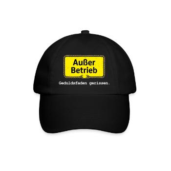 Out of service – patience thread broken saying motif - Baseball Cap - black/black - Front