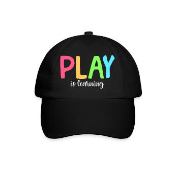Playing is learning, preschool, preschool, kindergarten - Baseball Cap - black/black - Front