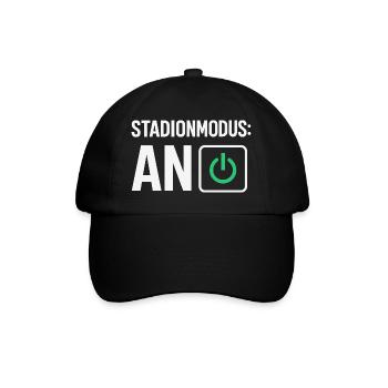 Stadionmodus: AN – Fußballfan Design - Baseballkappe - Schwarz/Schwarz - Vorne