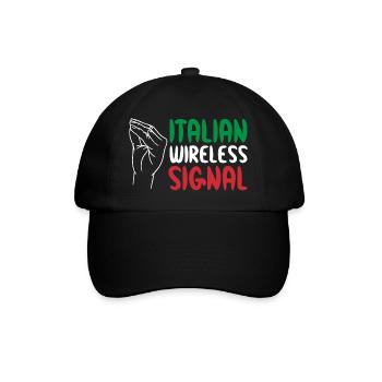 Italian Wireless Signal Italy Italian Wi-Fi - Baseball Cap - black/black - Front