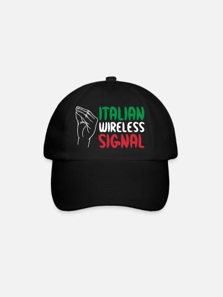 Italian Wireless Signal Italien Italiener WLAN - Baseballkappe - Schwarz/Schwarz