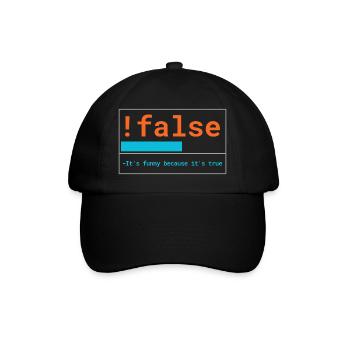 Programmer Logic: It's funny because it's true - Baseball Cap - black/black - Front