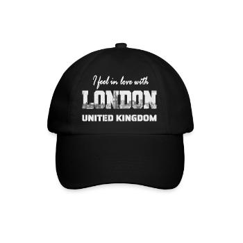 I fell in love with London Skyline Design - Baseball Cap - black/black - Front