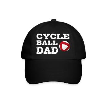 Radball, Dad, Radballer, Hallenradsport, Cycleball - Baseballkappe - Schwarz/Schwarz - Vorne