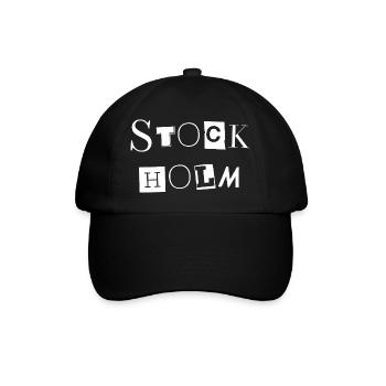 Stockholm Black & White Text Design - Baseball Cap - black/black - Front