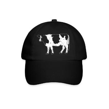 Cow Silhouette Farm Grunge Style - Baseball Cap - black/black - Front