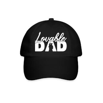 Lovable Dad Aesthetic Typography Fatherhood - Baseball Cap - black/black - Front
