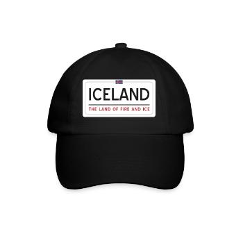 Island-Zeichen - Baseballkappe - Schwarz/Schwarz - Vorne
