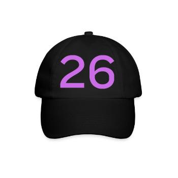 26 - Baseballkappe - Schwarz/Schwarz - Vorne