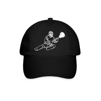 Lacrosse Torwart - Baseballkappe - Schwarz/Schwarz - Vorne