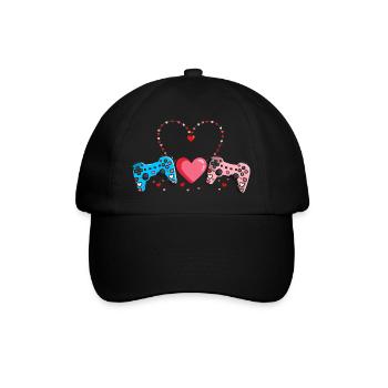 Retro Heart Valentine's Day Design Love - Baseball Cap - black/black - Front