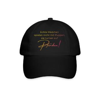 Echte Mädchen turnen auf Pferden – Geschenk Volti - Baseballkappe - Schwarz/Schwarz - Vorne