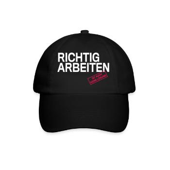 Ist Auch Keine Loesung Stempel Shirt - Baseballkappe - Schwarz/Schwarz - Vorne