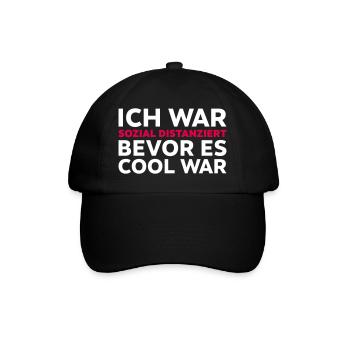 Sozial distanziert Spruch Introvertiert - Baseballkappe - Schwarz/Schwarz - Vorne