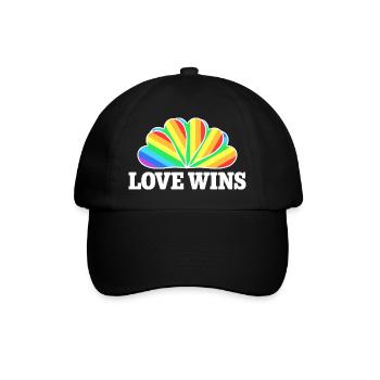 Love Wins - Regenbogen Statement Design - Baseballkappe - Schwarz/Schwarz - Vorne