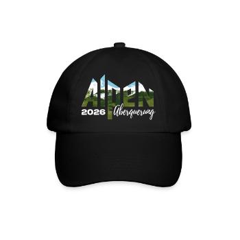 Alpen Überquerung 2026 - Wandern - Baseballkappe - Schwarz/Schwarz - Vorne