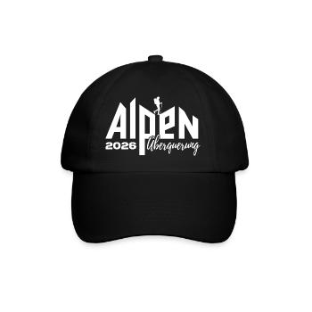 Alpen Überquerung 2026 - Wandern - Baseballkappe - Schwarz/Schwarz - Vorne