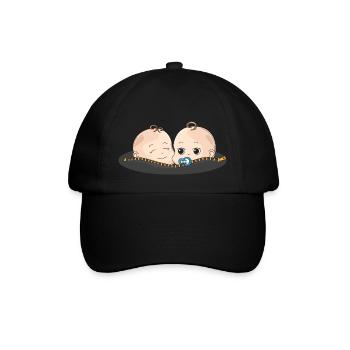 Twins Baby Pacifier Gift Baby Belly - Baseball Cap - black/black - Front
