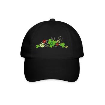 Four leaf clover design. New years eve party. - Baseball Cap - black/black - Front