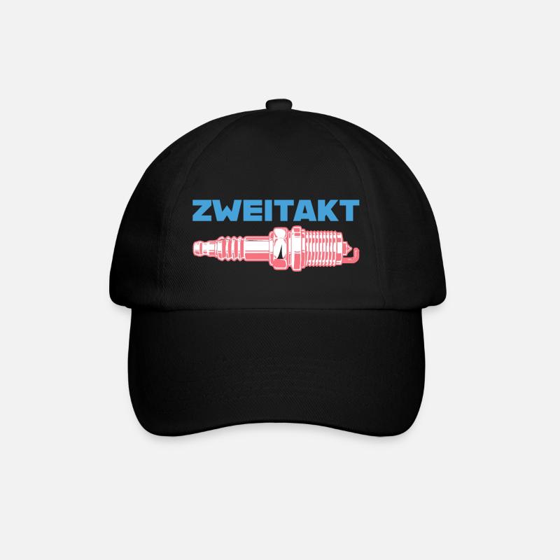 Zweitakt Zündkerze farbig - Baseballkappe - Schwarz/Schwarz