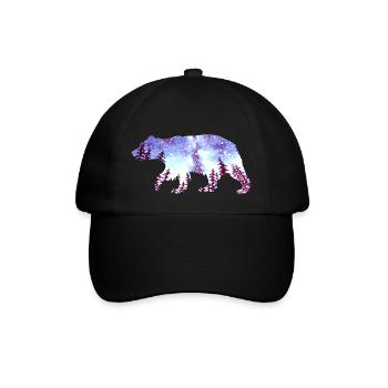 Ours Ciel nocturne Forêt - Casquette classique - noir/noir - Devant
